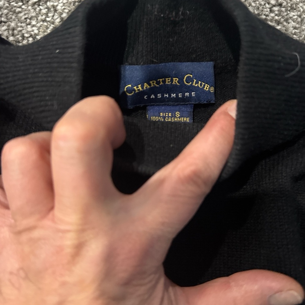 Charter Club Black Cashmere Turtleneck Sweater